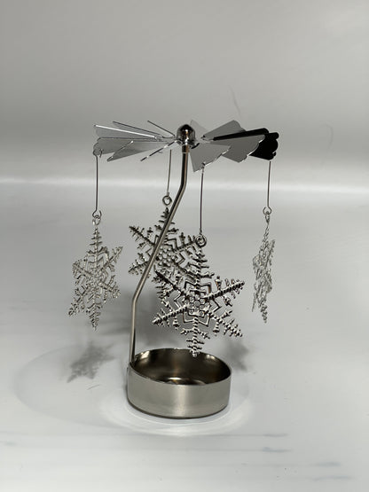 Spinning candle carousel - silver stars without candle